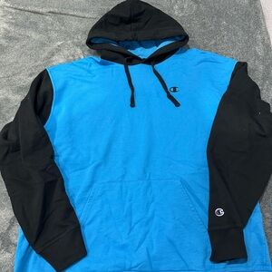 Champion Men's Hoodie in Vibrant Blue and Classic Black